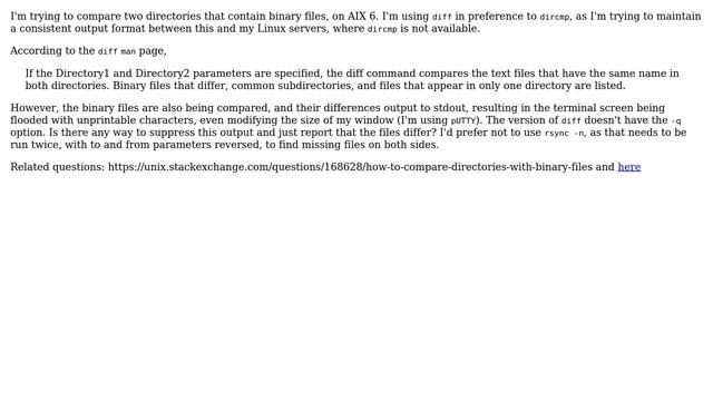 Unix & Linux: Comparing directories using diff (2 Solutions!!)