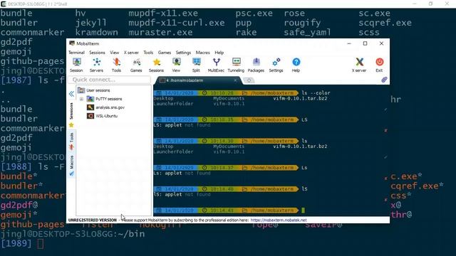 ls: list contents in a directory
