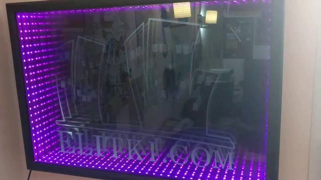 3D mirror - infinity mirror - бесконечное зеркало с логотипом фирмы Elitki