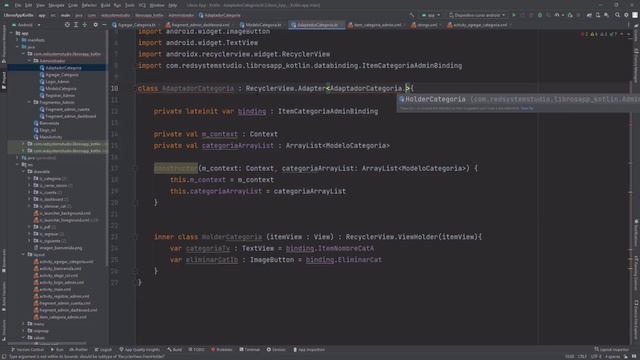 16.- Listar categorías  Book App Android Studio  Kotlin  Firebase