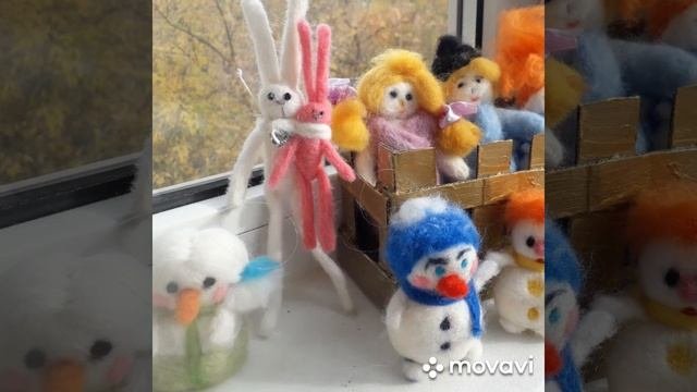 №158 #Зайки-брошки  из шерсти(сухое валяние) Похвастушки..