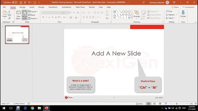 MICROSOFT POWERPOINT: Add A New Slide Training Tips
