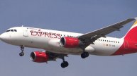 EC-LKG Iberia Express Airbus A320 landing at Madrid Barajas Airport