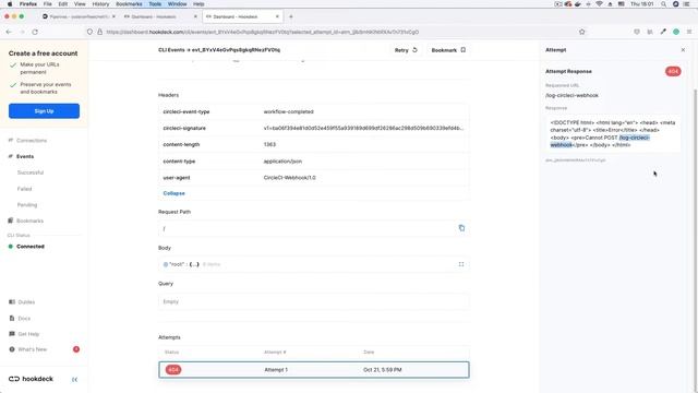 Troubleshooting CircleCI Webhooks