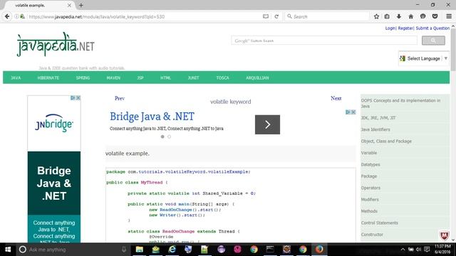 volatile example.
- javapedia.net