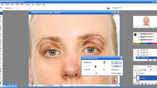 Ретушь портрета девушки с угревой сыпью. PhotoShop