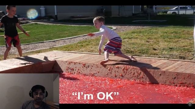 Mark Rober Worlds Largest Jello Pool  Can you swim in Jello