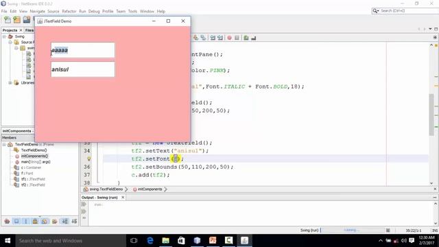 Java Swing Bangla Tutorial 21 : How to set Foreground & background color of JTextField