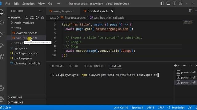 Playwright Automation Tutorial | Lecture-2| First Basic Test| How To Test the Title of a Page?