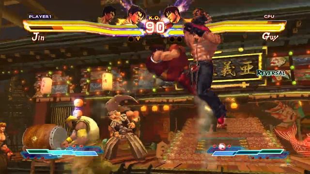 Jin & Law vs Balrog & Guy (Hardest AI) - Street Fighter X Tekken