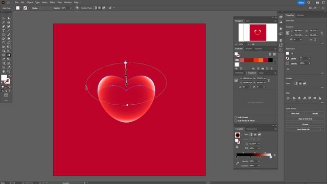 РИСУЕМ СТЕКЛЯННОЕ СЕРДЦЕ | УРОК В ADOBE ILLUSTRATOR
