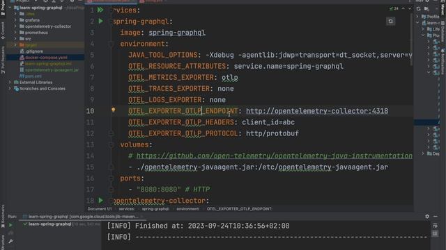 OpenTelemetry Collector Example - Java Agent with Spring Boot Docker