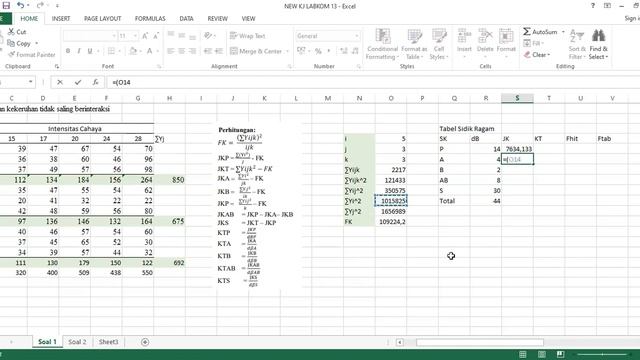 Tutorial Labkom Rancangan Faktorial Metode Statistika FPIK 2021 Ms Excel 2013