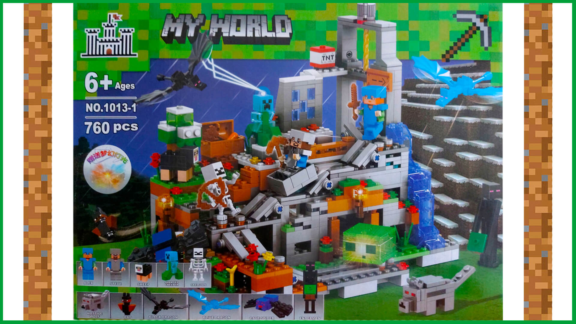 Конструктор My World Майнкрафт Горная пещера - шахта 760 деталей