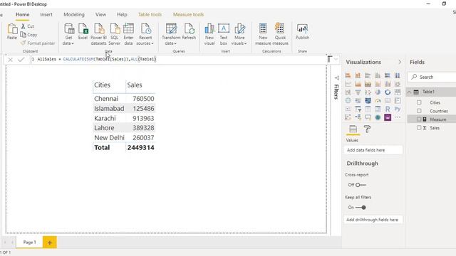 All and AllExcept DAX in POWER BI (Urdu/Hindi)