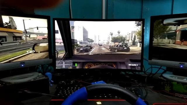 GTA V + 3 MONITORES + DIRECAO LOGITECH
