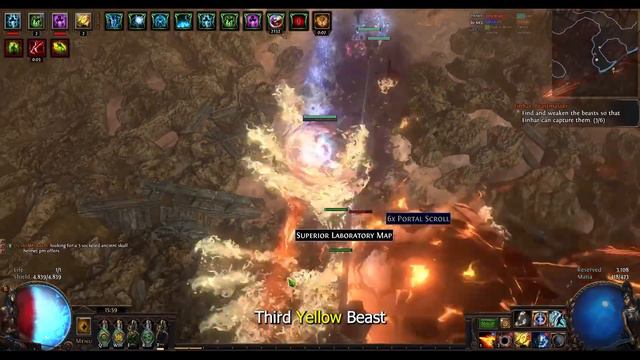Path of Exile Witch/Elementalist Scorching Ray/Firestorm Build Tier 6 Dry Sea Map Farming