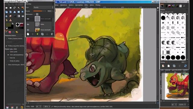 Pokemon Scene Painting p. 2/3 - Bulbasaur [GIMP]