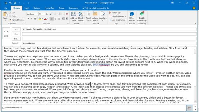Using @Mentions in Outlook by Chris Menard