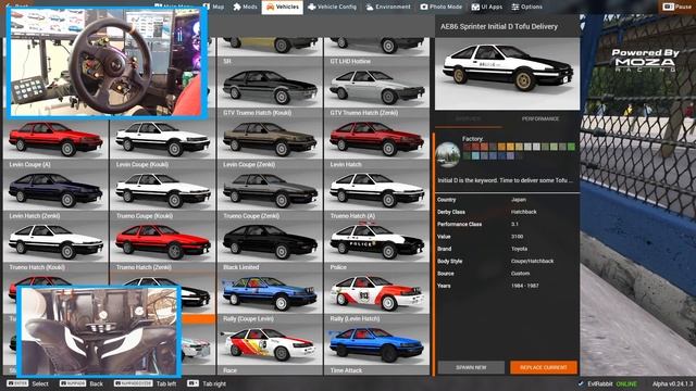 BeamNG Jump drifting at Ebisu / Failing at Ebisu lol - 900° Moza R9 Gameplay