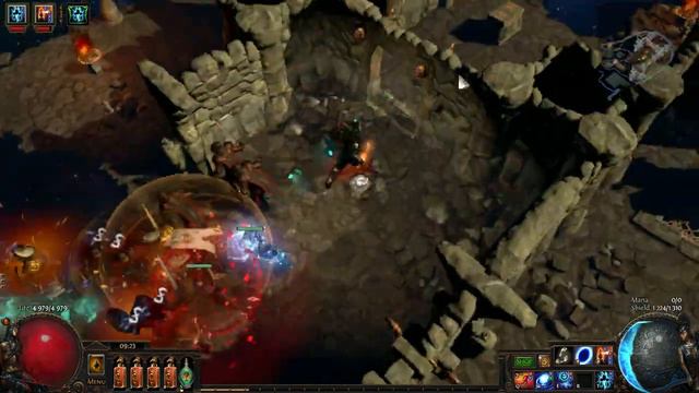 Path of Exile 3.1 - Flame Totem 6min Shaper run on Abyss league
