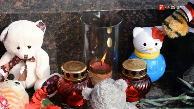 Владивостокцы в память о погибших в Кемерово несут цветы и игрушки на центральную площадь