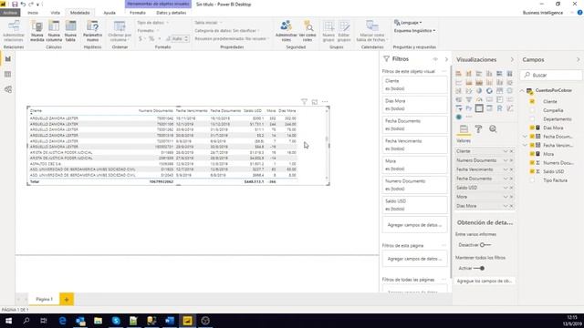 Reporte Cuentas Por Cobrar Power BI DAX