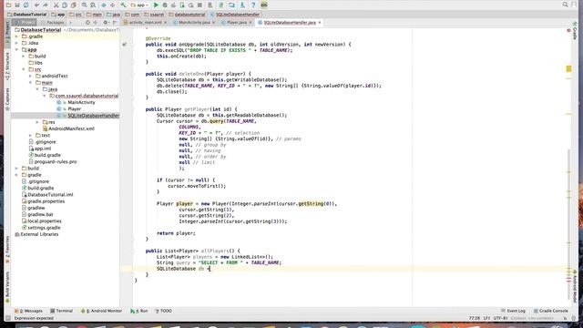 Learn to persist data with SQLite on Android