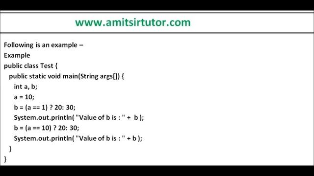Ternary operator in Java- Examples and Explanations