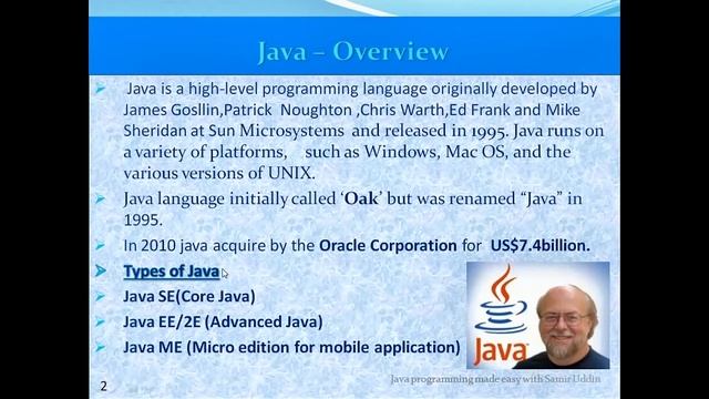 Introduction of javaHistory of javaApplication of java programming quickly