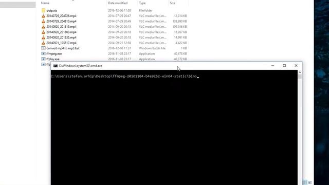 Batch script ffmpeg to convert mp4 all files from a folder to mp3