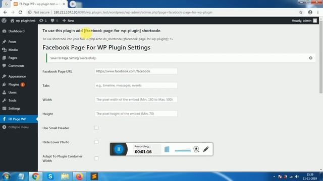 Facebook Page For WordPress Plugin