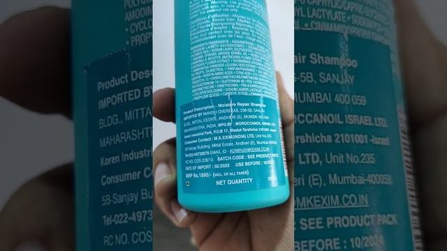 moroccanoil shampoo honest review #review #short #trendingshorts #shampoo #hairfall #dandruff