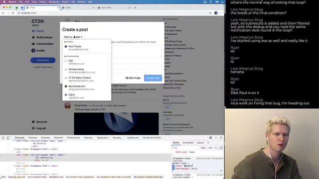 Let's build decentralized social networking - CTZN Livestream (JS, Node, Hypercore)