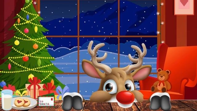 Rudolph The Red Nosed Reindeer - Christmas Eve Screensaver - Christmas Screensaver For Kids - 1HR