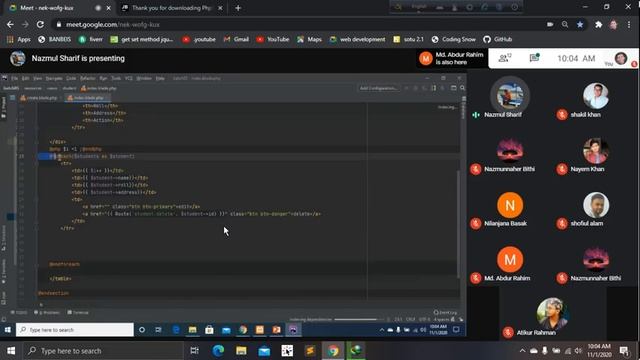laravel freamwork student info make