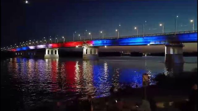 Запуск архитектурной подсветки Ленинградского моста