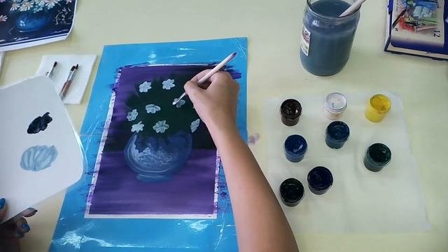 Мастер-класс Рисовать гуашью легко. Натюрморт с ромашками