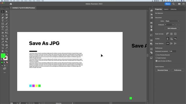 How to Save Illustrator File as JPEG