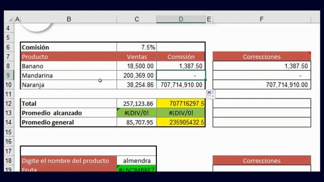 COMO EVITAR ERRORES GENERADOS POR UNA FORMULA EN EXCEL