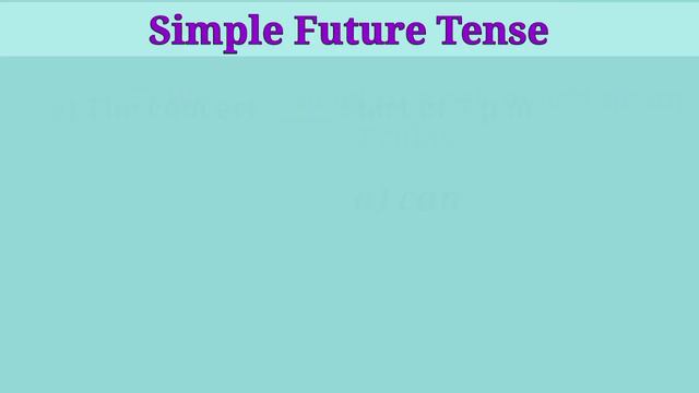 Simple Future Tense example for practice