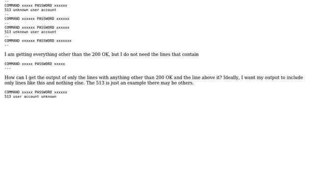 Unix & Linux: grep -A with inverse match- print out only non-matching in the after field