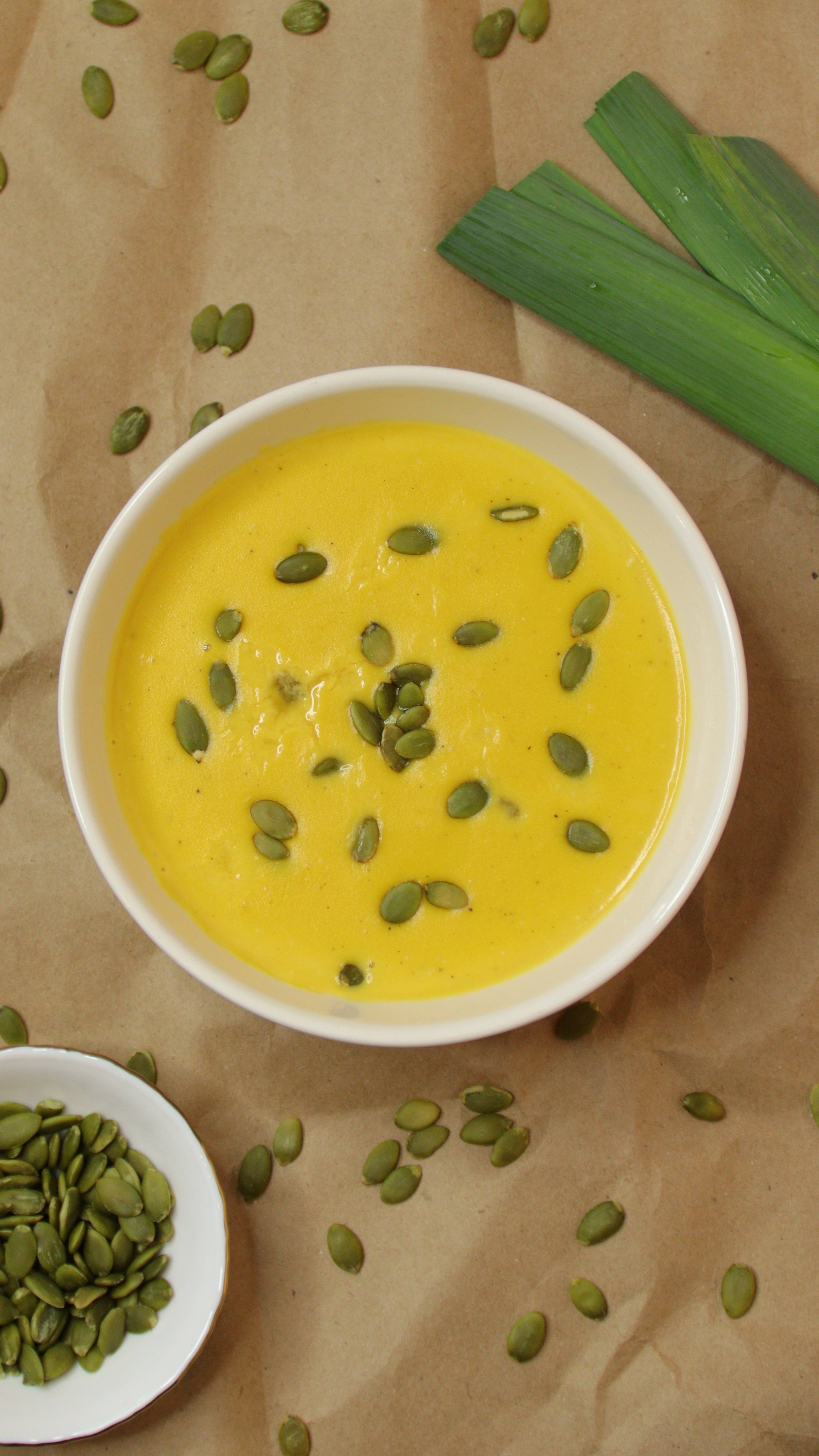 Нежный крем-суп из тыквы (с луком-пореем и сливками). Рецепт в описании!
