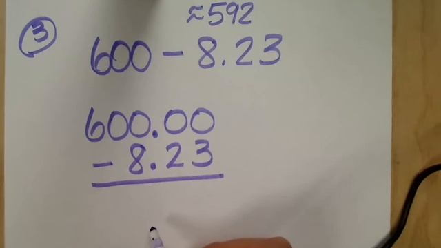 subtracting a whole number and a decimal