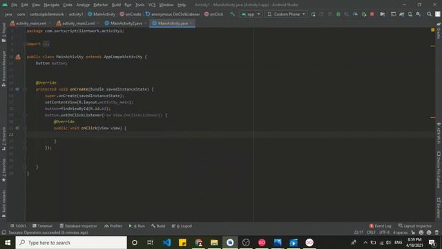 How to Move One Activity to Another Activity in Android Studio (using Intent & Button Click)