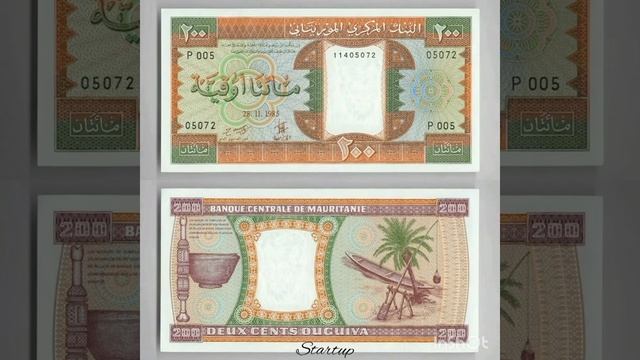 Банкноты мира.Banknotes Of The World.Банкноты Мавритании. Banknotes Of Mauritania.#Shorts.Startup176