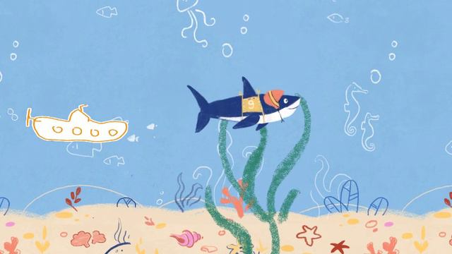 Мультик про акулу и подводную лодку - Гонка акула против подлодки - Мультфильм для малышей