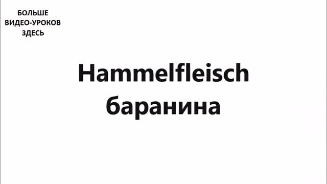 НЕМЕЦКИЙ ЯЗЫК. СЛОВАРЬ ПО ТЕМАМ. ПРОДУКТЫ. Часть №1