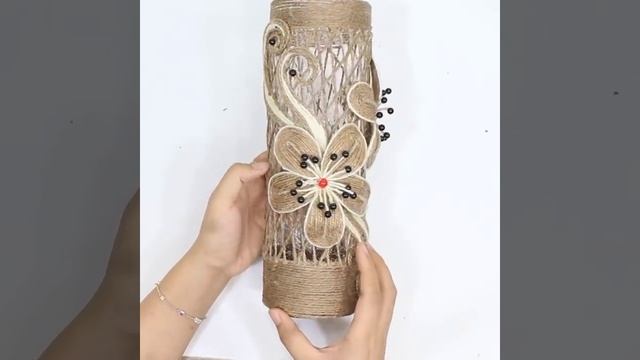 5 Jute flower vase | Home decorating ideas handmade | Vase from jute