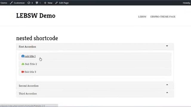 How to create nested Tabs and Accordion in Wordpress EBS-Pro?